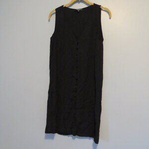 Madewell Heather Black Button Front Sleeveless Tank Shift Dress Sz S